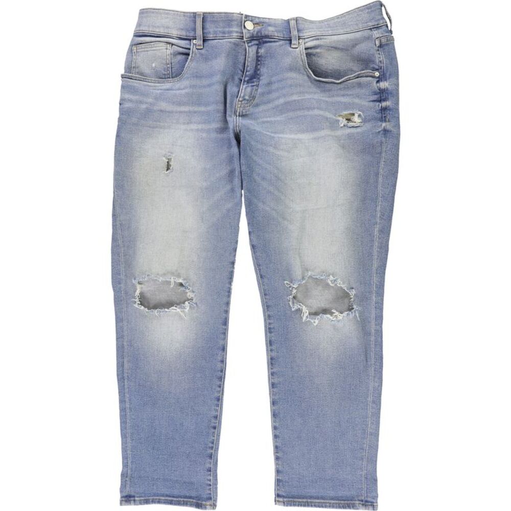Jag Womens Distressed Regular Straight Leg Jeans, Blue, Plus Size, 20W, DM
